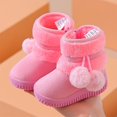 thumbnail image 5 of BOBOGOJP Kids Girls Boys Winter Warm Boots Suede Lightweight Faux Furry Lined Mid Calf Snow Boots for Toddler/Little Kid Pink for Size 8, 5 of 5