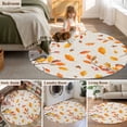 thumbnail image 5 of Small Round Rug 3Ft Washable Non-Slip, Orange Leaves Fall Circle Area Rugs for Living Room Bedroom, Branches Birds Pine Cones Rustic Indoor Floor Mats Carpet Runner for Home Decor, 5 of 8