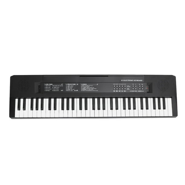 Teclado Electrónico, Teclado de piano Eléctrico Con Alimentación USB 8 Tonos de Instrumento 5 Ritmos 61 Tecla para viajar
