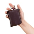 thumbnail image 2 of Monedero, monedero, piel imeetu, con doble llavero, color café, 2 of 9