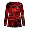 thumbnail image 4 of SOOMLON Womens Halloween Costumes Women Halloween Casual Pullover Tops Long Sleeve Crew Neck Horror Top Halloween Clothing Halloween Gnome Shirt Trendy Sweatshirts Wine M, 4 of 5