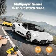 MIEBELY Maserati Remote Control Car, Openable Door 1:12 Scale Rc Toy Car 7.4V 900mAh Licensed 12Km/h Fast Rc Cars with Led Light 2.4Ghz Model Car for Adults Boys Girls Birthday Ideas Gift (White)