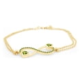 thumbnail image 3 of AFFY Heart & Round Shape Simulated Peridot Infinity Heart Chain Bracelets In 14k Yellow Gold Over Sterling Silver -7.5", 3 of 7