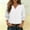 *White, variant on ClodeEU Womens 3/4 Length Sleeve Tops, V Neck Dressy Casual T Shirts ,Pleated Business Work Blouses Basic Tees Black,Womens Plus M