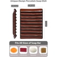 thumbnail image 3 of Bar Soap Holder, Ceramic Soap Dish Japanese Soap Tray for Countertop & Saver for Shower, Lift Soap Keep Dry，with Self Drain, Red, 3 of 12