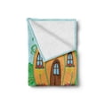 thumbnail image 2 of Gnome Soft Flannel Fleece Throw Blanket, Elf Gardening Outside of His Magic House in Forest Dreamland Print, Cozy Plush for Indoor and Outdoor Use, 50" x 60", Multicolor, by Ambesonne, 2 of 6
