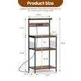 thumbnail image 6 of edx 23" Bakers Rack with 3 Outlets, 10 Hooks, Microwave Stand, Rust, 6 of 10