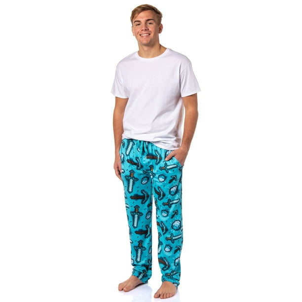 Men s Minecraft Pajama Pants Diamond Art Pickaxe And Sword Sleep Pants 3XL Walmart Business Supplies