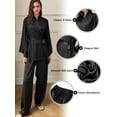 thumbnail image 5 of Womens Silk Satin Pajamas Set Solid Silky Pjs Robe Top with Pants Two Piece Sleepwear Soft Nightwear, 5 of 7