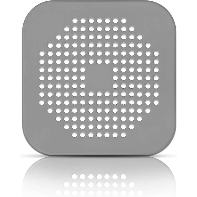 Recogedor de pelo para ducha, gris o blanco, filtro de silicona para fregadero/baño/ducha, tapón de goma para baño/cocina (gris)