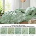 thumbnail image 3 of PHF 3 Pieces Printed Comforter Set King Size, Lightweight Botanical Floral Bed in a Bag, Ultra Soft Bedding Set with 1 Reversible Comforter and 2 Pillow Shams, Sage Green, 3 of 7