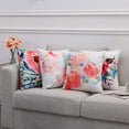 thumbnail image 5 of Set of 4 Throw Pillow Covers Peonies Summer Watercolor Floral Pink Flower Girly Pastel Mint Colorful Decorative Pillow Cases Home Decor Square 18x18 Inches Pillowcases, 5 of 6