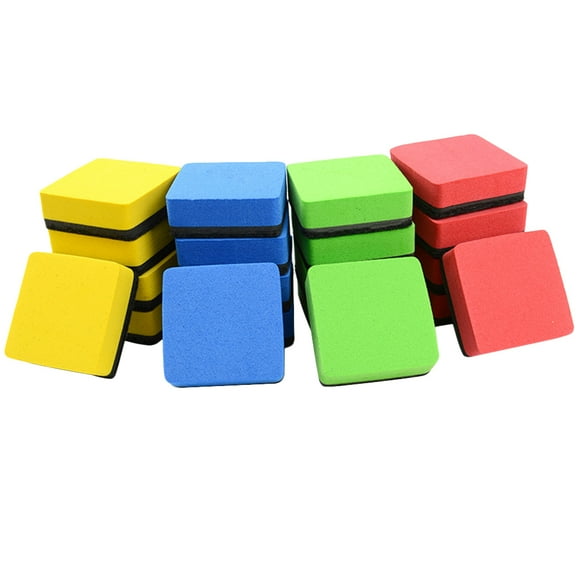 EeaseMX 24 borradores magnéticos cuadrados pequeños de 5 x 5 cm para pizarra negra, para el hogar, la escuela y la oficina (color aleatorio)