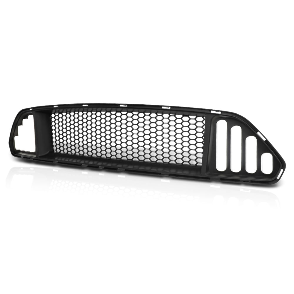 Black Honeycomb Mesh Front Lower Bumper Grille/Grill w/LED DRL for 15-17 Mustang