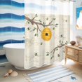 thumbnail image 5 of No Hook Shower Curtain, Bees Branches Shower Curtains for Bathroom with See Through Top Window, Farmhouse Spring Botanical Elegant Waterproof & Washable Bath Curtain Extra Long 72"x96", 5 of 9