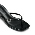 thumbnail image 5 of Women's 90s Thong Kitten Heel Sandals Minimalist Square Toe Slip-On Shoes, 5 of 5
