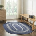thumbnail image 3 of VHC Brands Great Falls Blue Rug with PVC Pad, Jute Blend, Oval, Blue White, 27x48 inches, 3 of 4