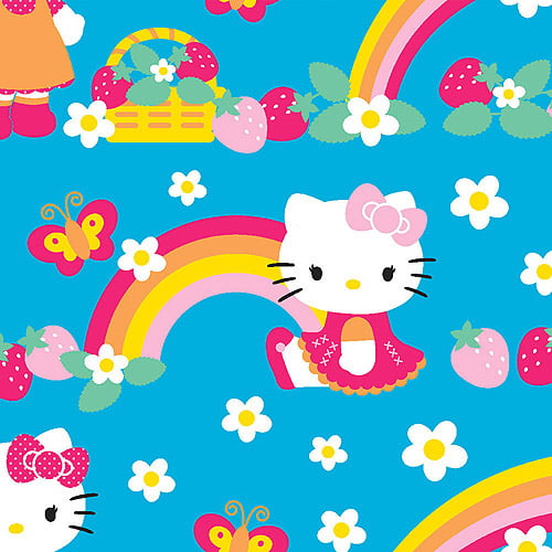 Springs Creative Hello Kitty Fleece Strawberry Rainbow 59