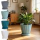 thumbnail image 1 of MTBLYS Maceta de plástico para plantas de interior|Maceta para suculentas con diseño diagonal y bandeja de drenaje|Contenedor ligero para plantas|ideal para decoración del hogar|oficina o jardín|16, 1 of 7