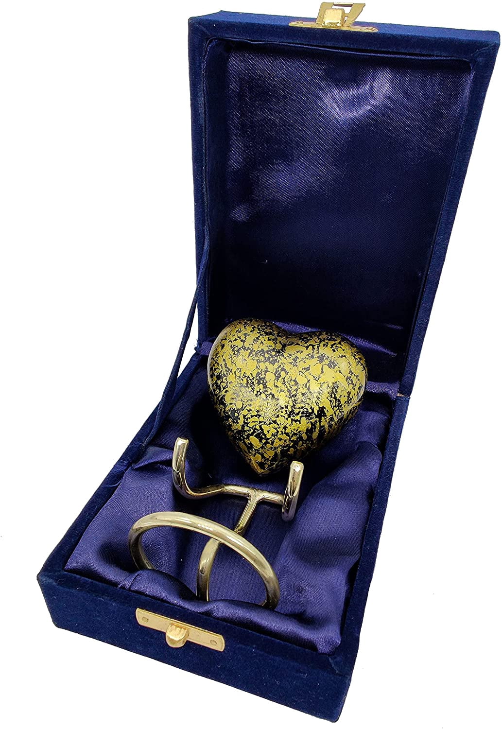 5MOONSUN5's Handcrafted Heart Urn Keepsake Cremation Urn for Human pet Ashes Golden Urn Heart Shaped - Perfect for Adults & Infants Honor Your Loved One. Comes with Brass Stand & Premium Box
