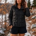 thumbnail image 4 of JGGSPWM (M-3XL) Women's Plus Size Lightweight Quilted Jacket Winter Warm Zip Long Sleeve Puffer Jacket Coat with Pockets Black XL, 4 of 8