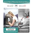 thumbnail image 5 of Inflatable Travel Pillow, Airplane Neck Pillow Comfortably Supports Head and Chin for Airplanes, Trains, Cars and Office Napping with 3D Eye Mask, Earplugs and Portable Drawstring Bag (Grey), 5 of 15