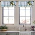 thumbnail image 3 of LALILO Kitchen Curtain Valance Coconut Trees Stretch Sea Beach Rod Pocket Window Curtain 52"x 18" Set of 2, 3 of 5