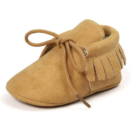 

QWZNDZGR Baby Boys Girls Moccasins Sneakers Soft Sole Tassels Prewalker Anti-Slip Shoes