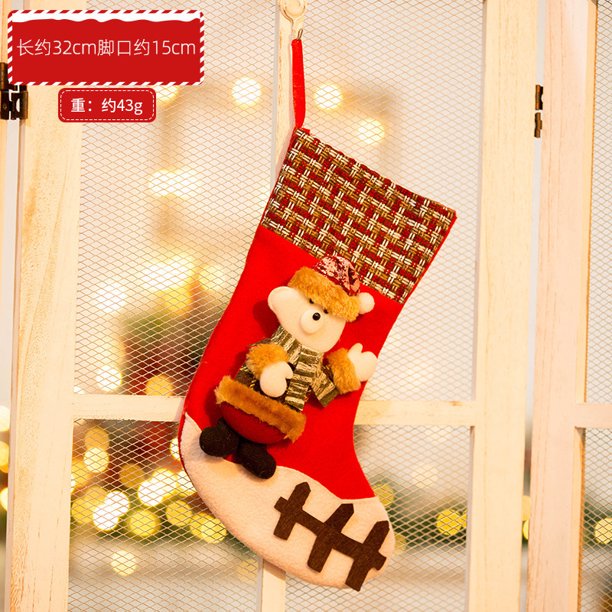 Calcetines de Navidad, bolsa de regalo, caja de regalo, adornos de decoración de árbol de Navidad, calcetines lindos de dibujos animados, juguetes creativos, vestir
