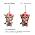 Cute Cat With Santa Hat Pendant Christmas Tree Pottery Kids Christmas
