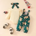 thumbnail image 4 of CAICJ98 Baby Girl Christmas Outfit Newborn Romper Gingerbread Pants Set Fall Winter Infant Clothes First Christmas 0 3 6 12 18 Months Baby Outfits Girl (White,6-9 Months), 4 of 8
