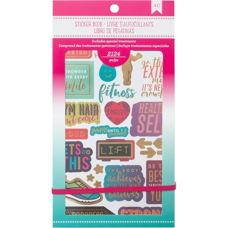 american crafts planner stickers 12 page book 4 75 x9 fitness