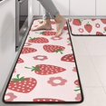 thumbnail image 2 of Kitchen Rugs Sets Of 2,Strawberry Plants Fruit Flower Anti Fatigue Kitchen Mat Rugs Non Slip Washable,Decorative Kitchen Floor Mats for Kitchen,Sink,Laundry,17"x47"+17"x47", 2 of 5