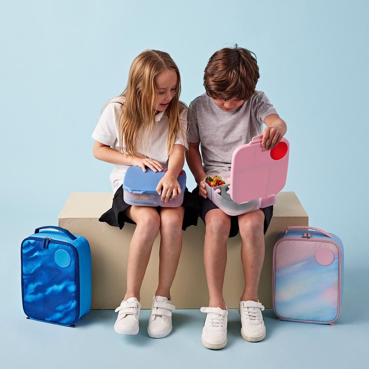 b.box - 5-Compartment Bento Style Lunch Box for Kids, Toddlers, Children, BPA-Free Food Storage Container with Cooler Pack, ON-The-GO Food Box with Handles Included Custom Divider