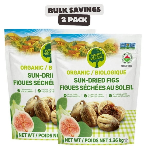 2 Pack Happy Village Organic Sun-Dried Figs