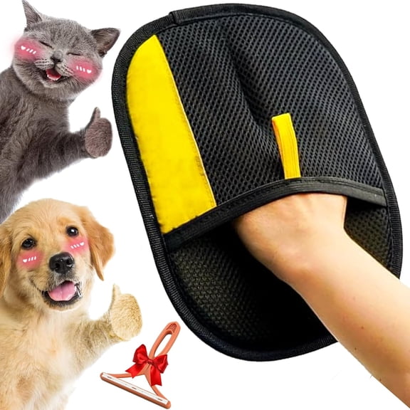 Pet Hair Removal Glove, Yomi Pet Hair Remover Glove, Reusable Double Sided Electrostatic Pet Hair Remover, Washable Pet Grooming Gloves for Couch, Furniture, Carpet, Car Seat (1Pc-B)