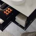 thumbnail image 5 of 40" Modern Bathroom Vanities with Ceramic Sink,Floating Bathroom Vanity,Wall Mounted Storage Cabinet with 2 Drawers and 2 Storage Spaces,Bathroom Sink Cabinet with Metal Handles (Black), 5 of 11