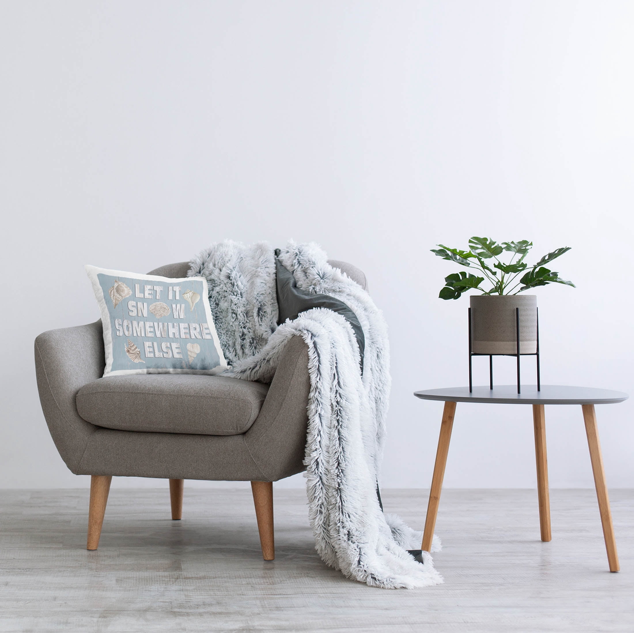 Stupell Industries Let It Snow Somewhere Else Phrase Printed Throw Pillow Design by Cindy Jacobs