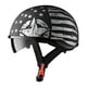 thumbnail image 1 of AHR Half Face Motorcycle Helmet with Sun Visor DOT Approved for Bike Chopper Cruiser, Black, 1 of 9