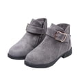 thumbnail image 7 of Girls Winter Ankle Boots, Solid Color Warm Lined Soft Sole Fashion Versatile Outdoor Daily Casual Footwear Gray 12.5, 7 of 7