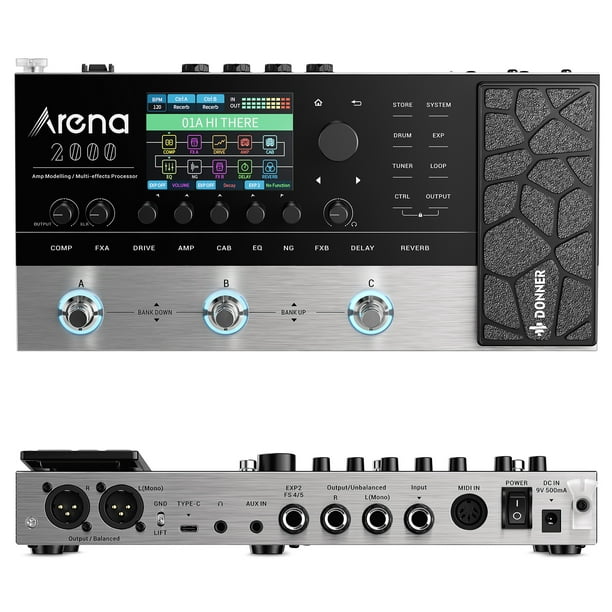 Donner Multi Effects Pedal, Arena2000 Guitar Pedals with 278 Effects, 100 IRs, Looper, Drum