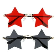 Tinksky 2 Pairs Star Shaped Glasses