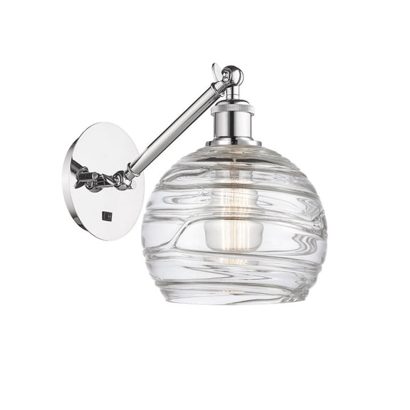 317-1W-PC-G1213-8-LED-Innovations Lighting-Athens - 1 Light Wall Sconce In Industrial Style-12.38 Inches Tall and 8 Inches Wide Polished Chrome Clear