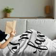 thumbnail image 3 of Family Soft Flannel Fleece Throw Blanket, I Love My Family Phrase Hand Writing in Black Calligraphy Art Positive Words, Cozy Plush for Indoor and Outdoor Use, 70" x 90", Black and White, by Ambesonne, 3 of 5
