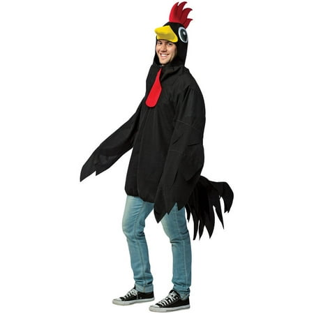 Black Rooster Men's Adult Halloween Costume, One Size, (40-46)