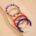 thumbnail image 6 of Independence Day Multi-layer Beaded Polymer Clay Bracelet for Patriotic Celebration 4th of July Red White and Blue Fashion Jewelry Accessory, 6 of 8