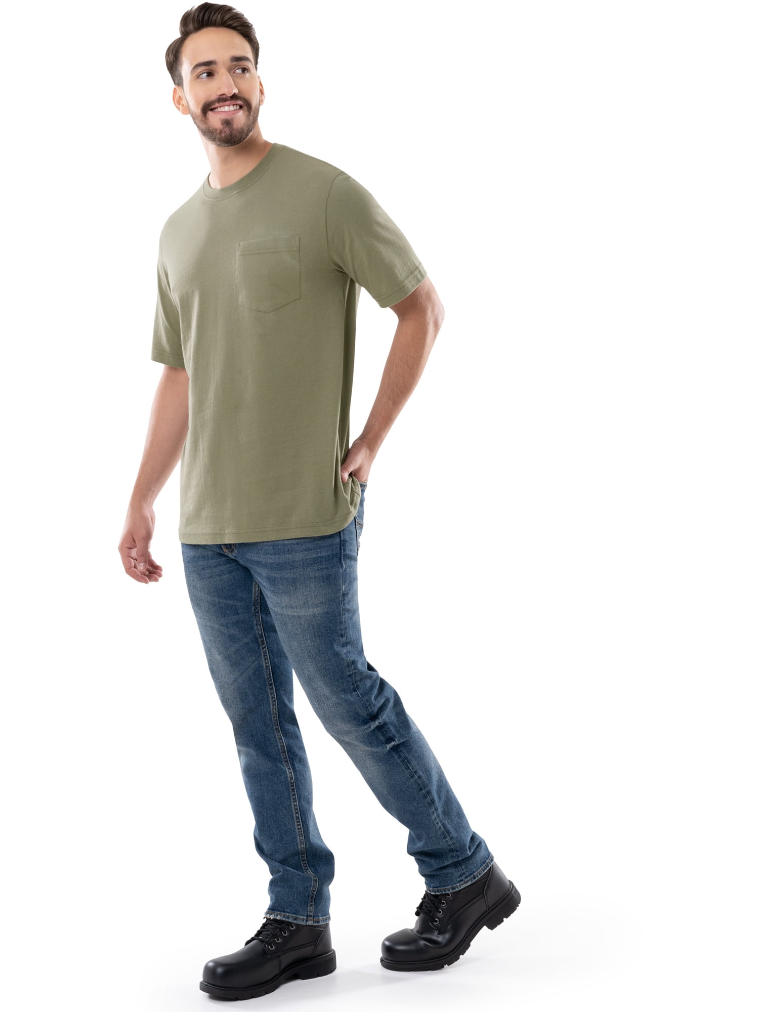 Brahma Men's Short Sleeve Workwear T-Shirt, Size S-4XLT (Men's, Big Men's, and Tall)