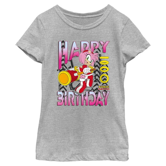 Girls Sonic the Hedgehog Amy Happy Birthday T Shirt