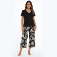 thumbnail image 4 of WQD Womens Pajama Sets 2 Piece Lounge Sets Soft Loungewear Comfy Pj Sets V Neck Short Sleeve Top and Capri Pants Loose Sleepwear with Pockets, 4 of 7