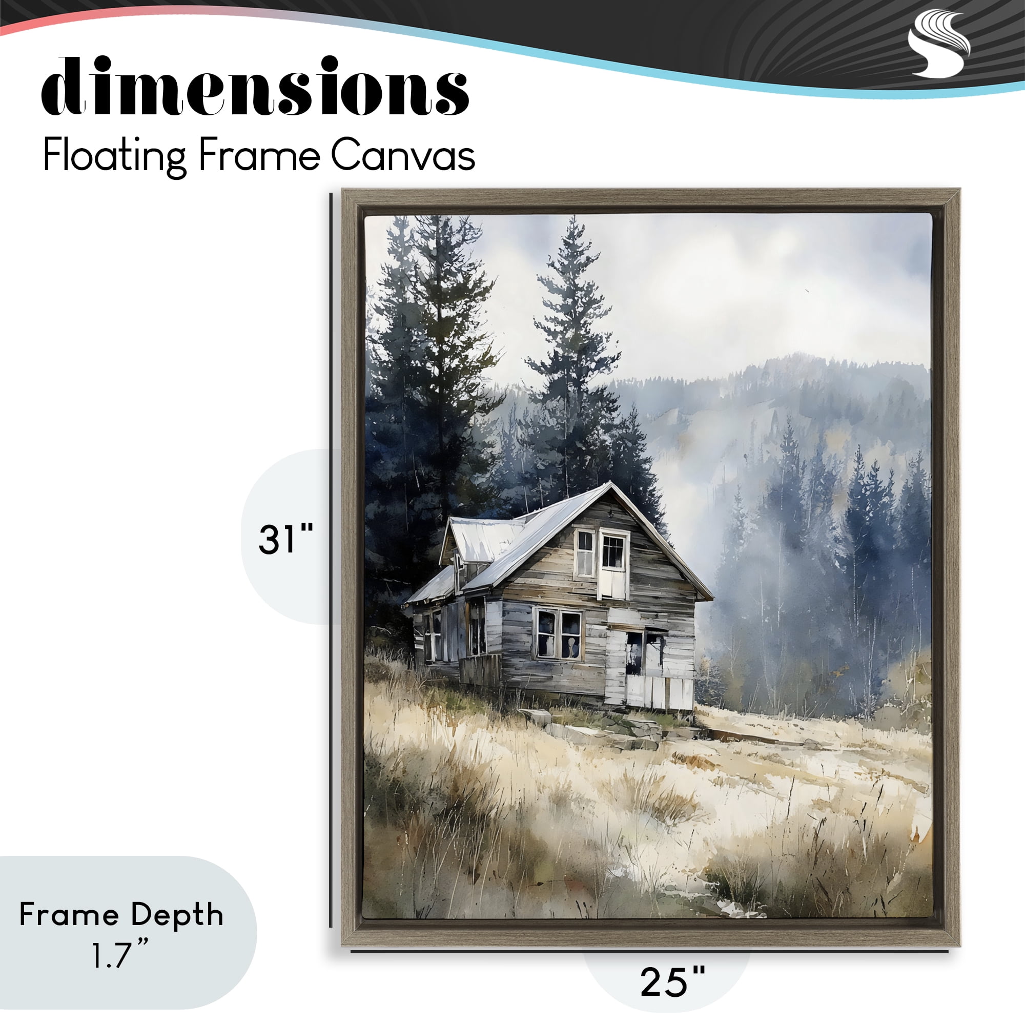 Stupell Industries Old Mountain House Brown Framed Floater Canvas Wall Art, design by Franklyn Gregory